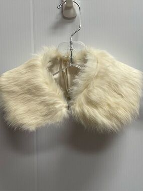 VINTAGE REAL WHITE FOX FUR COLLAR 15”